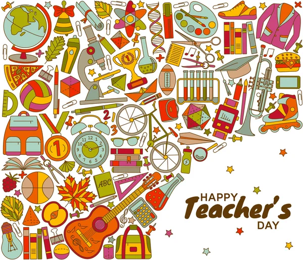 Happy Teachers Day background. Greeting card. Vector illustration. — Stock Vector