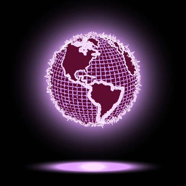 Celosvětové spojení abstraktní globus. Futuristické rozhraní globalizace — Stockový vektor