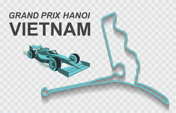 Vietnam grand prix race track for Formula 1 or F1. Detailed racetrack or national circuit