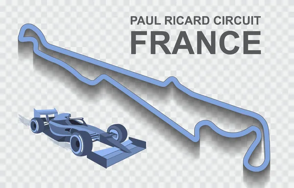 Formula 1 veya F1 için Fransa Grand Prix yarış pisti. Ayrıntılı yarış pisti veya ulusal devre — Stok Vektör