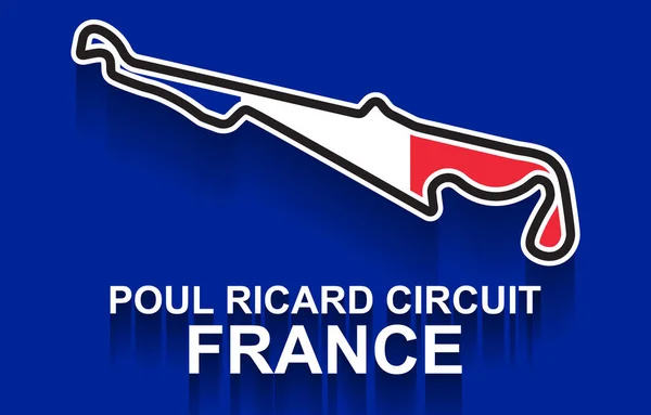 Гонка Гран-при Франции для Формулы-1 или Формулы-1 с флагом — стоковый вектор