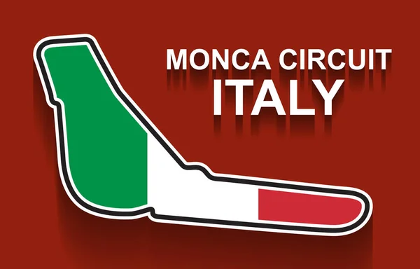 Italy grand prix race track for Formula 1 or F1 with flag. Detailed racetrack or national circuit