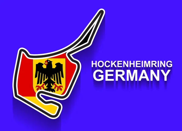 Deutschland Grand-Prix-Rennstrecke für Formel 1 oder Formel 1 mit Flagge. Detaillierte Rennstrecke oder nationale Rennstrecke — Stockvektor
