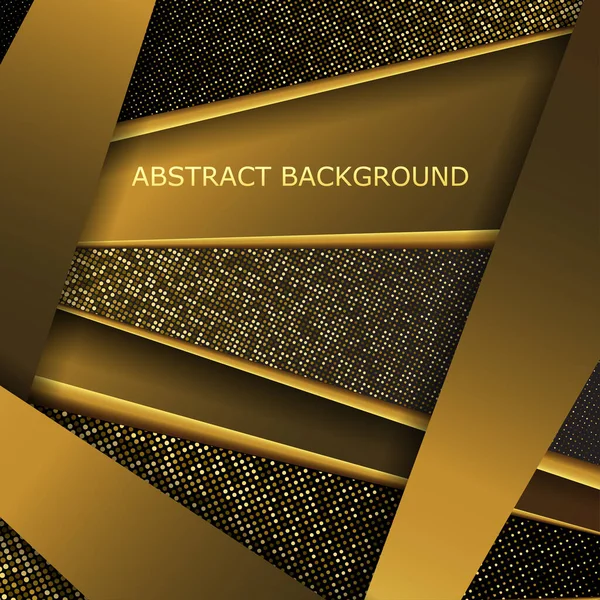 金の輝き効果を持つ抽象幾何学的線の背景 — ストックベクタ
