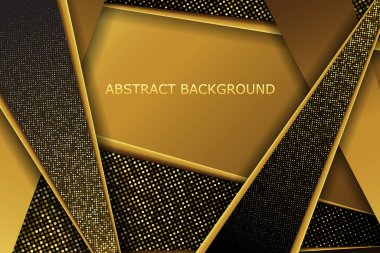 Altın parıltısı efektli soyut geometrik arkaplan