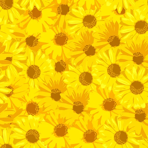 De belles fleurs jaunes. Fond floral lumineux — Image vectorielle