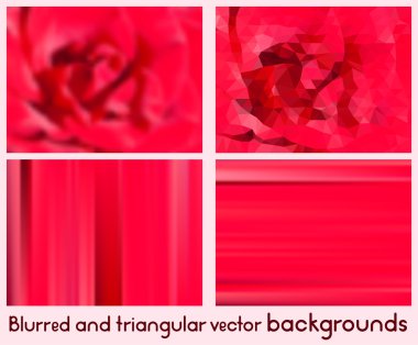 Vektör geometrik (üçgen) ve Rose arka plan bulanık