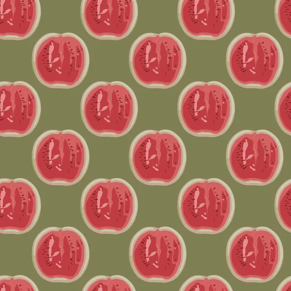Motif avec pastèques aux couleurs rose pastel et olive — Image vectorielle