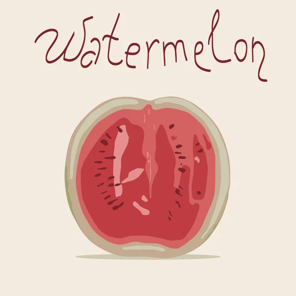 Vektorillustration der Wassermelone (halb) — Stockvektor