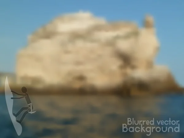 A natureza vetorial borrou fundo desfocado. Pedra no oceano. Além de ícone de escalada . — Vetor de Stock