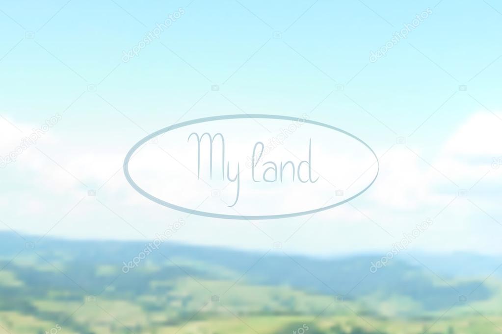 Vector blurred background with natural landscape and sky.