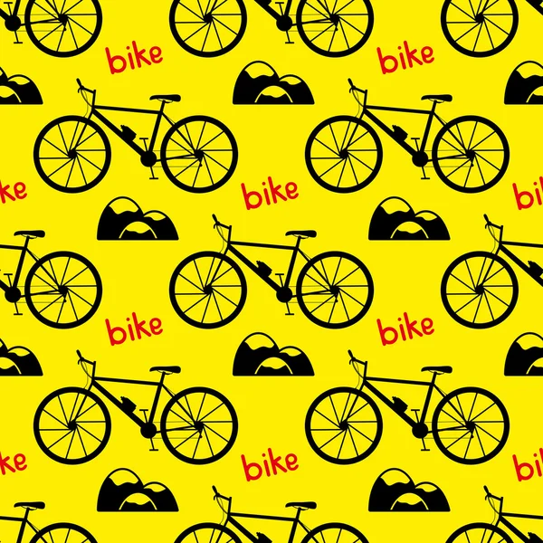 Seamless bicycle pattern.  Mountain bike. Vector illustration — Stock Vector