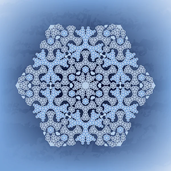 Χειμώνα φόντο με στυλιζαρισμένη νιφάδες χιονιού. Vector εικονογράφηση. — Διανυσματικό Αρχείο
