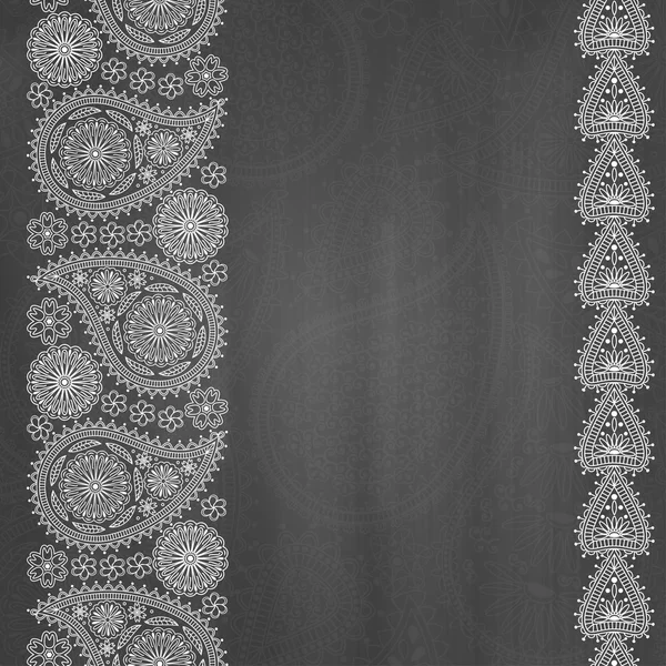 Floral  paisley background with place for your text. Chalkboard background. Vector illustration — ストックベクタ