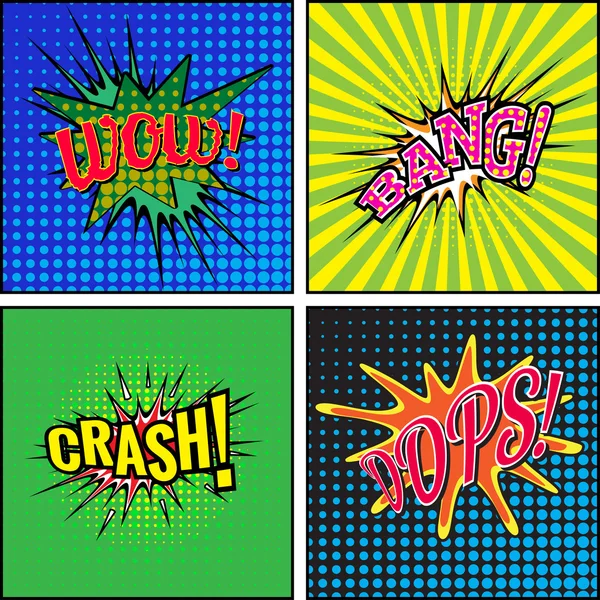 Set of comic sound effects. — Stock Vector