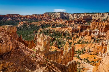 Utah 'taki Bryce Canyon Ulusal Parkı' nda Hoodoo ve aşınmış uçurum oluşumları..