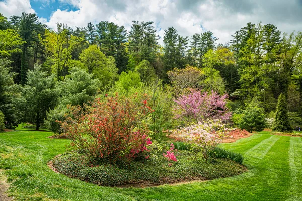 Asheville, NC / USA - 27 Nisan 2018: Asheville, Kuzey Carolina 'daki Biltmore Malikânesi Bahçeleri ve Bahçeleri.
