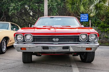 Tybee Adası, GA - 3 Ekim 2020 Chevrolet Chevelle SS hardtop coupe yerel bir araba fuarında.