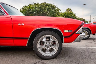 Tybee Adası, GA - 3 Ekim 2020 Chevrolet Chevelle SS hardtop coupe yerel bir araba fuarında.