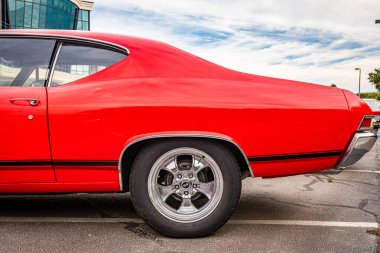 Tybee Adası, GA - 3 Ekim 2020 Chevrolet Chevelle SS hardtop coupe yerel bir araba fuarında.