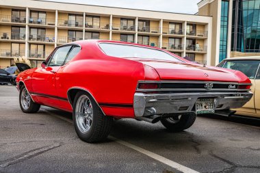 Tybee Adası, GA - 3 Ekim 2020 Chevrolet Chevelle SS hardtop coupe yerel bir araba fuarında.