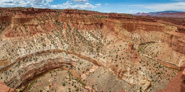 Canyons Eroded Sandstone Limestone Formations Dominate Landscape Capitol Reef National — Stock Photo, Image