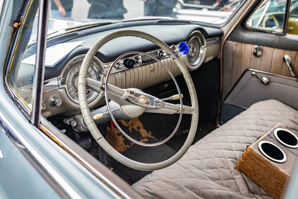 Tybee Island Října 2020 Oldsmobile Super Sedan Jedinečný Volant Místní — Stock fotografie