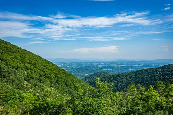 The view from the Taylor Mountain Overlook on the Blue Ridge Parkway near Roanoke, Virginia.