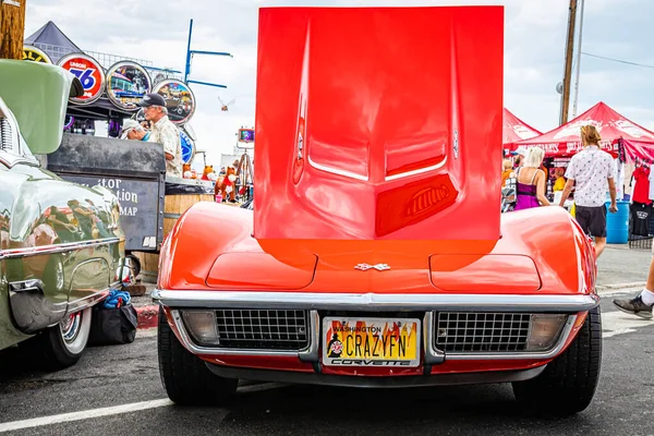 弗吉尼亚市 Virginia City 2021年7月30日 1970年雪佛兰 科维特 Chevrolet Corvette Stingray 在当地车展上的敞篷车 — 图库照片