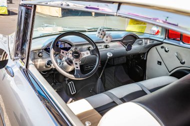 Reno, NV - 3 Ağustos 2021 Chevrolet BelAir, yerel bir araba fuarında..