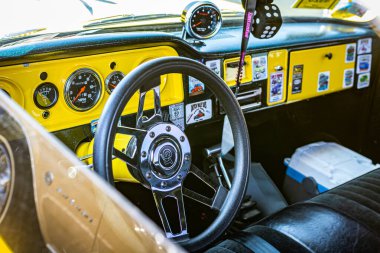 Reno, NV - 3 Ağustos 2021: 1966 GMC 1000 Kısa Yatak Kamyoneti Yerel bir araba fuarında.