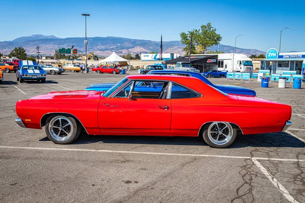 Reno Augusztus 2021 1969 Plymouth Road Runner Coupe Egy Helyi — Stock Fotó