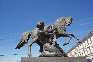 Rakamlar Anichkov Bridge St Petersburg adam atı ile