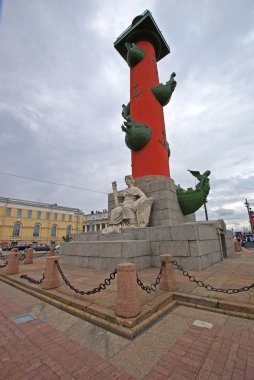 Rostral column on Vasilevsky Island in St. Petersburg