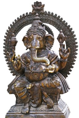 Ganesha heykel izole üzerinde beyaz arka plan