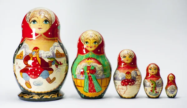 Matryoshka nesting doll babooshka toys Russian souvenir — Stock Photo, Image