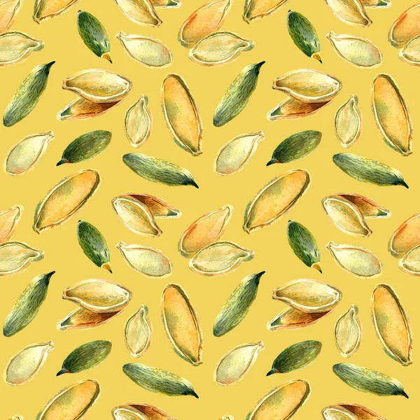 Pumpkin seeds seamless pattern — Stock Photo, Image