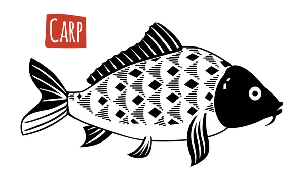 Carp, vector cartoon illustration Royalty Free Stock Vectors