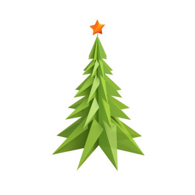 Noel ağacı izole kağıttan yapılmış
