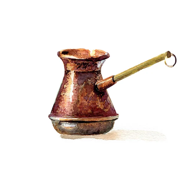 Turkish copper coffee pot — Stock Photo, Image