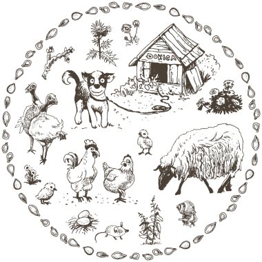 Çiftlik hayvanları.