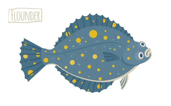 Illustrazione vettoriale Flounder — Vettoriale Stock