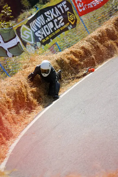 Uomo Sta Guidando Una Moto — Foto Stock