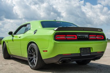 Yeşil üzerine Ford Mustang