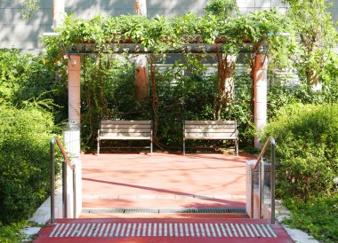 Kaç banklar ve ağaç parkta vardır