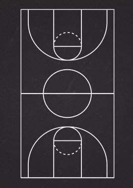 Dikey basketbol mahkeme çizgi vektör