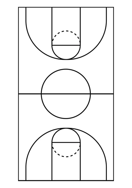 Vertical vetor de linha quadra de basquete —  Vetores de Stock