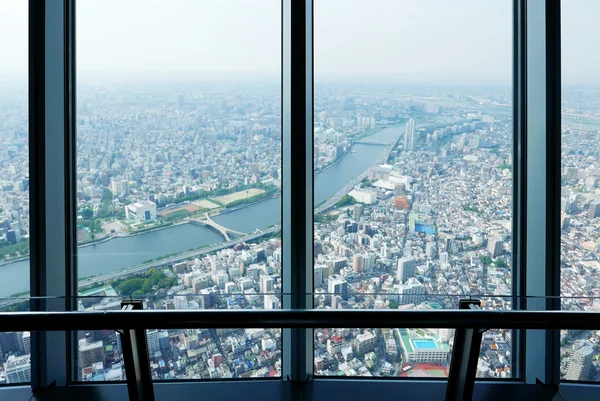 Japonya Tokyo şehir üstten görünüm skytree Tower — Stok fotoğraf