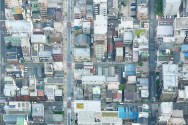 Japonya Tokyo cityscape, Bina, yol havadan görünümü