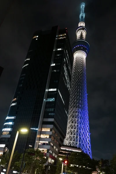 Japonsko tower, obytné domy, pěší přechod pro chodce — Stock fotografie